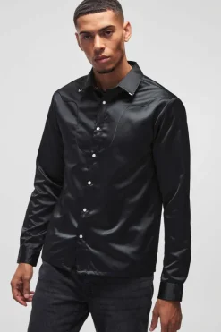 Regular Satin Western Long Sleeve Shirt