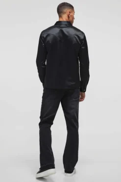 Regular Satin Western Long Sleeve Shirt