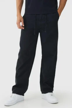 Relaxed Chinos With Drawcords In Black