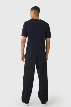 Relaxed Chinos With Drawcords In Black