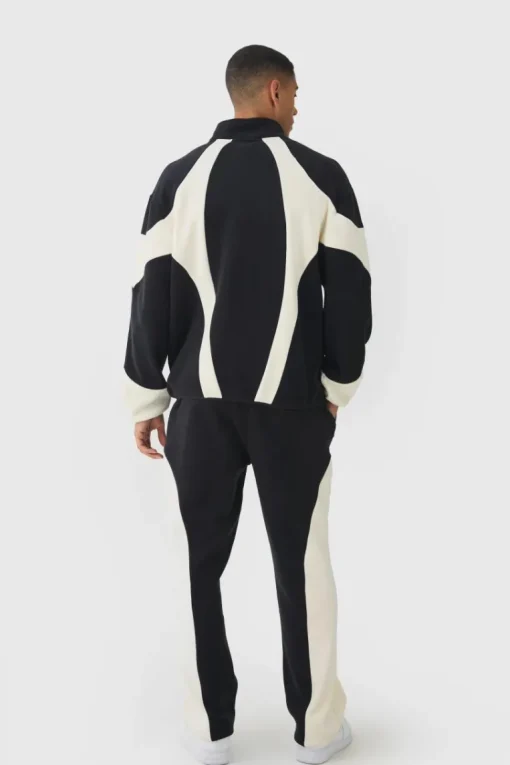 Relaxed Colour Block Polar Fleece High Gusset Jogger