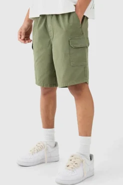 Relaxed Fit Elasticated Waist Cargo Shorts