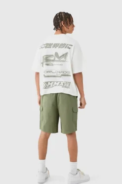 Relaxed Fit Elasticated Waist Cargo Shorts