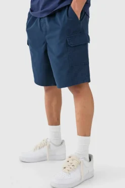 Relaxed Fit Elasticated Waist Cargo Shorts