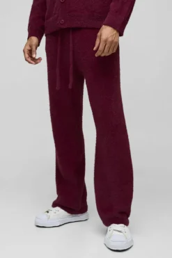 Relaxed Fit Fluffy Knitted Joggers