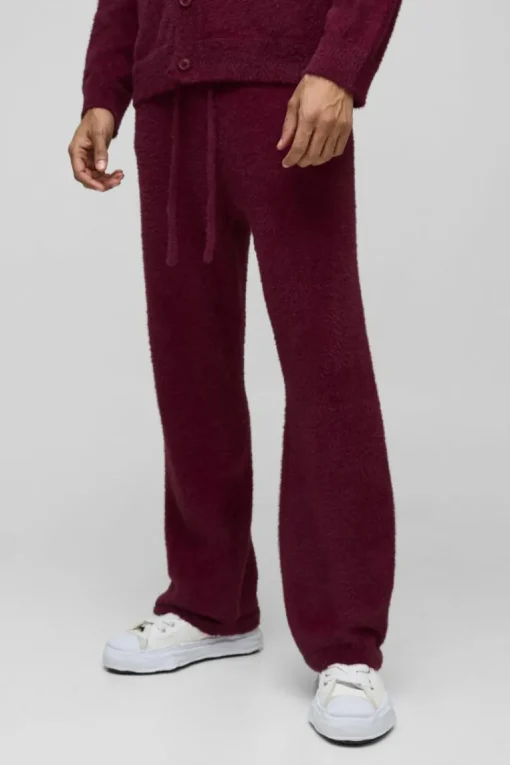 Relaxed Fit Fluffy Knitted Joggers