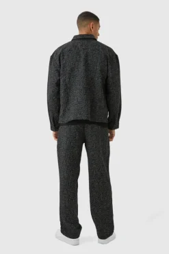 Relaxed Fit Jacquard Abstract Pattern Trouser