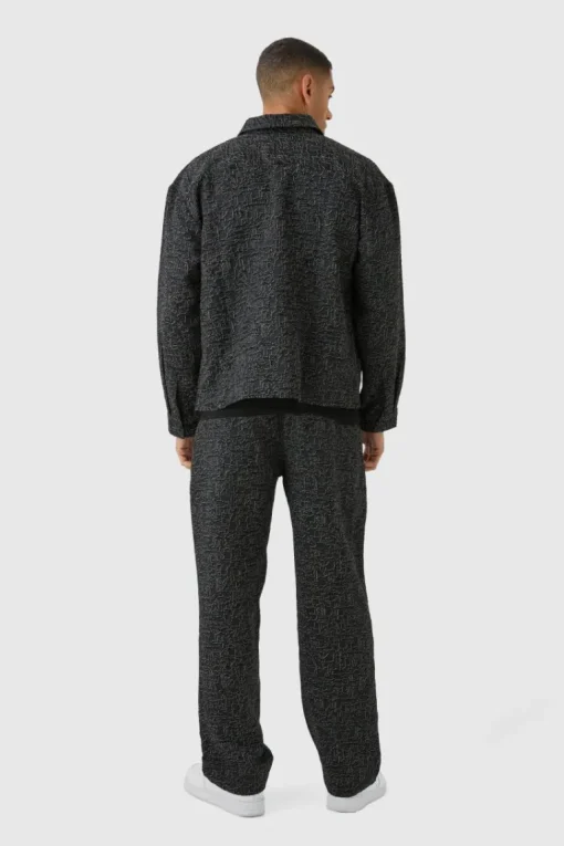 Relaxed Fit Jacquard Abstract Pattern Trouser