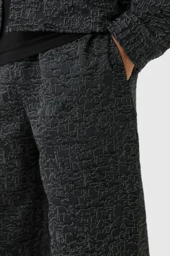 Relaxed Fit Jacquard Abstract Pattern Trouser