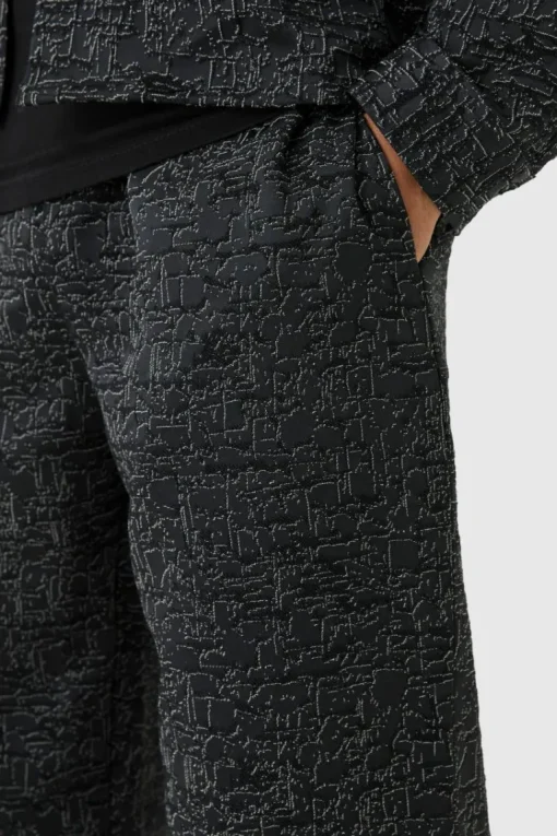Relaxed Fit Jacquard Abstract Pattern Trouser