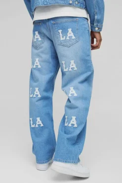 Relaxed Fit LA Applique Jeans
