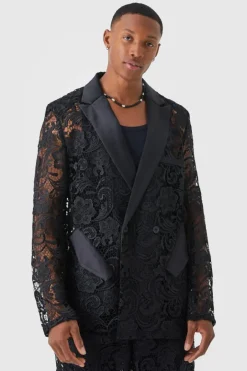 Relaxed Fit Lace Suit