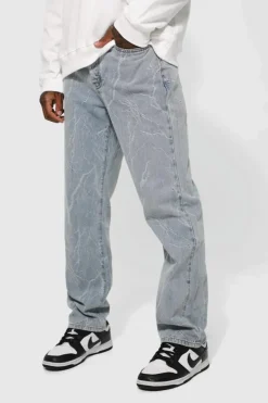 Relaxed Fit Lightning Jacquard Jeans