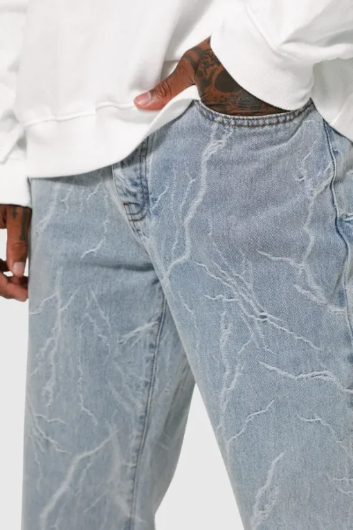 Relaxed Fit Lightning Jacquard Jeans