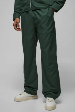 Relaxed Fit Panel Detail Elasticated Waist Nylon Trouser