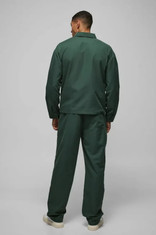 Relaxed Fit Panel Detail Elasticated Waist Nylon Trouser