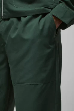 Relaxed Fit Panel Detail Elasticated Waist Nylon Trouser