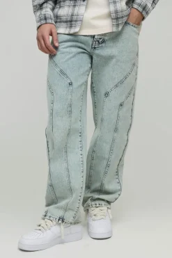 Relaxed Fit Rigid Seam Detail Jeans