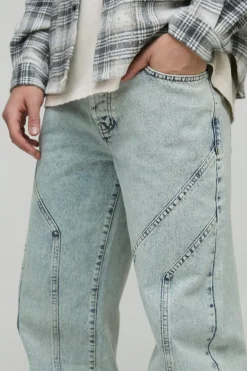 Relaxed Fit Rigid Seam Detail Jeans