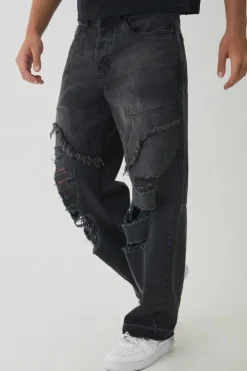 Relaxed Fit Ripped Distressed Carpenter Jeans