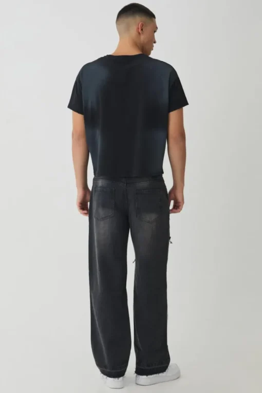 Relaxed Fit Ripped Distressed Carpenter Jeans
