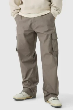 Relaxed Fit Ripstop Cargo Trousers With Popper Hem