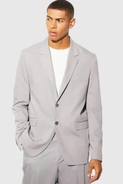 Relaxed Fit Single Breasted Suit Jacket