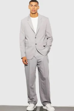 Relaxed Fit Single Breasted Suit Jacket