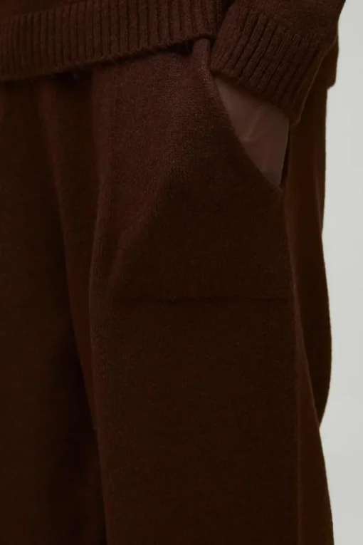 Relaxed Fit Split Hem Brushed Knit Joggers