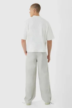 Relaxed Fit Textured Ripstop Trousers