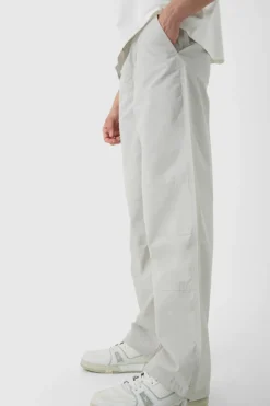Relaxed Fit Textured Ripstop Trousers