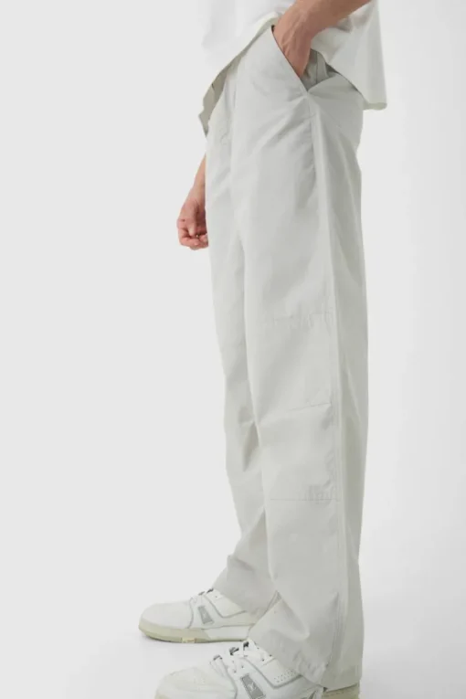 Relaxed Fit Textured Ripstop Trousers
