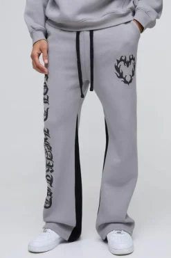 Relaxed Flare Cold Hearted Puff Print Gusset Jogger
