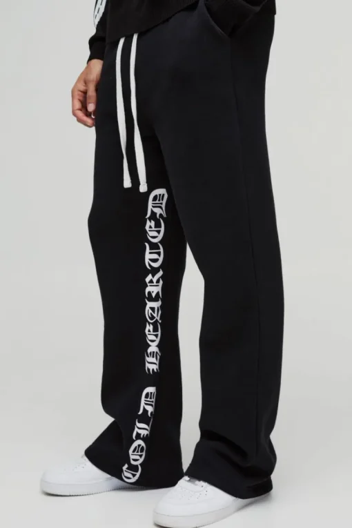 Relaxed Flare Gothic Gusset Print Jogger