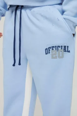 Relaxed Flare Official Varsity Distressed Gusset Jogger