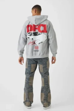 Relaxed Flared Patchwork Contrast Stitch Jeans