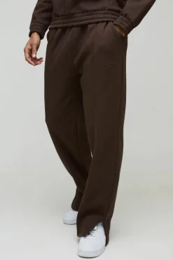 Relaxed Heavyweight Embossed Pocket Detail Split Hem Joggers