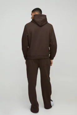 Relaxed Heavyweight Embossed Pocket Detail Split Hem Joggers