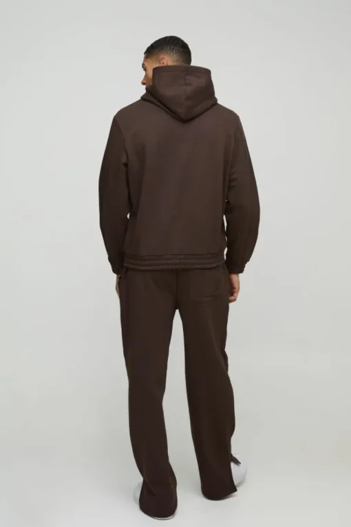 Relaxed Heavyweight Embossed Pocket Detail Split Hem Joggers
