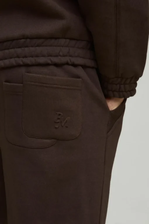 Relaxed Heavyweight Embossed Pocket Detail Split Hem Joggers