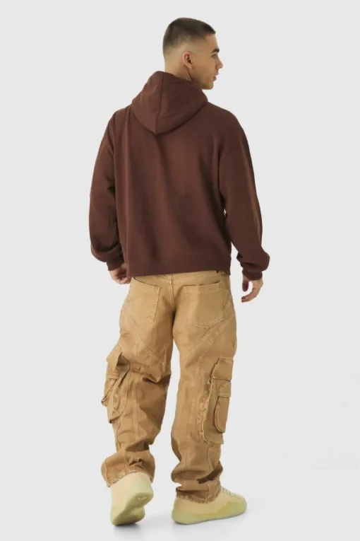 Relaxed Heavyweight Twill Panelled Cargo Trousers