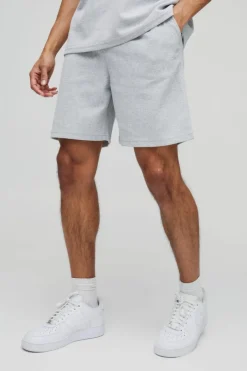 Relaxed Man Embroidered Waffle Shorts