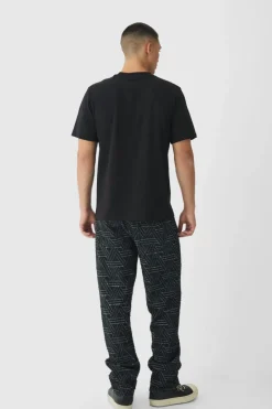 Relaxed Rigid Distressed Jacquard Jeans