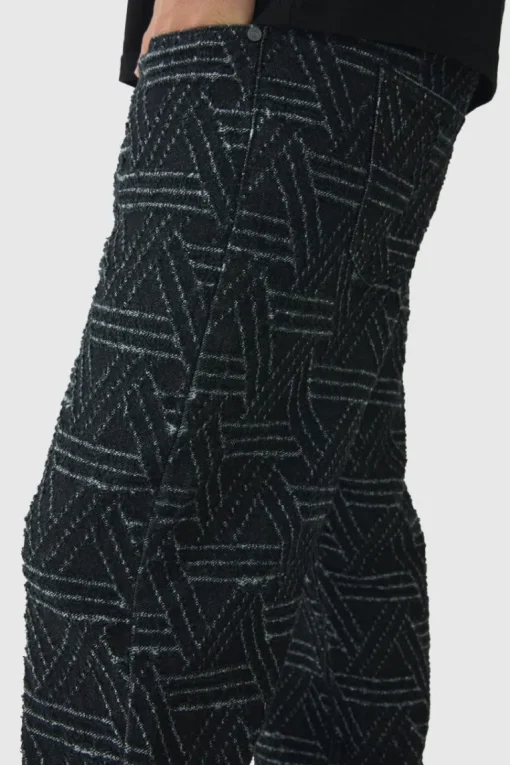 Relaxed Rigid Distressed Jacquard Jeans