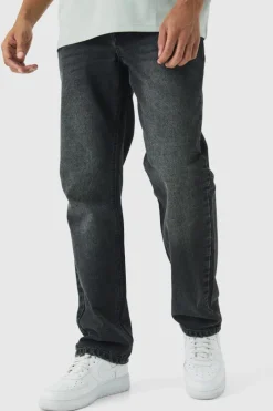 Relaxed Rigid Jean In Washed Black
