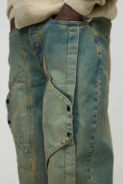 Relaxed Rigid Panelled Tinted Denim Jeans