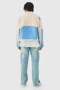 Relaxed Rigid Popper Hem Cargo Jeans