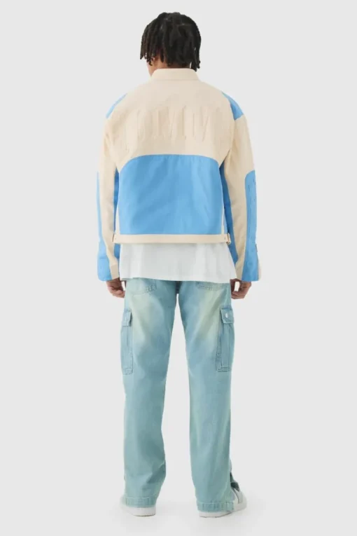 Relaxed Rigid Popper Hem Cargo Jeans