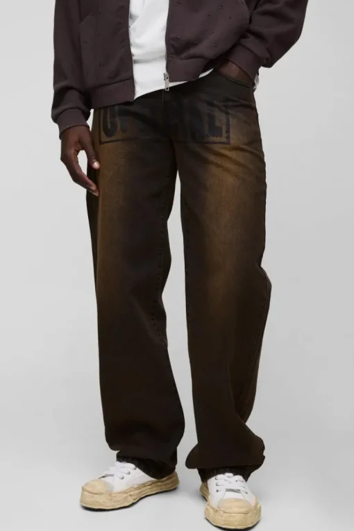 Relaxed Rigid Stacked Ombre Official Printed Jeans