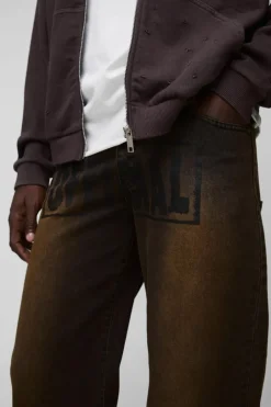 Relaxed Rigid Stacked Ombre Official Printed Jeans